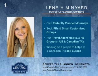 1  LENE H.MIN YARD  PERFECTLY PLANNED JOURNEYS  Own Perfectly Planned Journeys  Book FITs