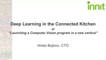 Deep Learning in the Connected Kitchen  or  Launching a Computer Vision program in a new