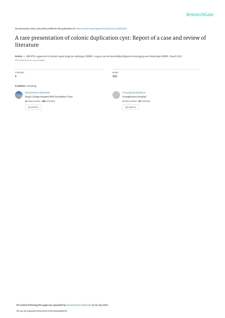 a rare presentation of colonic duplication cyst report of