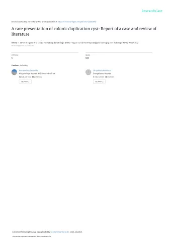 A rare presentation of colonic duplication cyst: Report of a case and review of  literature Article