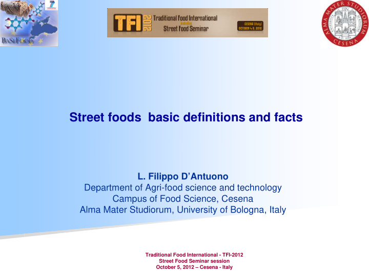 street foods basic definitions and facts