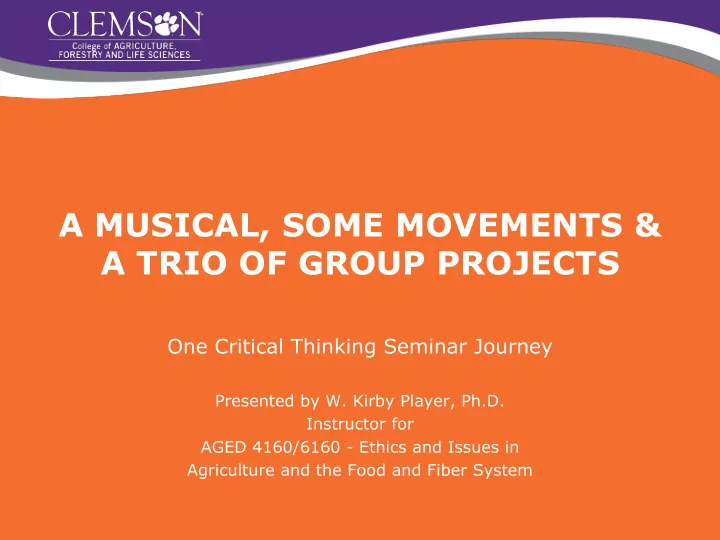 a musical some movements a trio of group projects