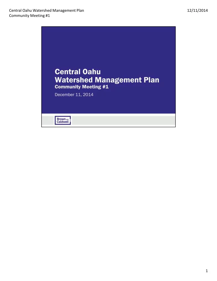central oahu watershed management plan 12 11 2014