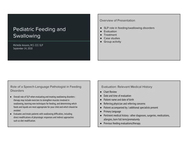 pediatric feeding and