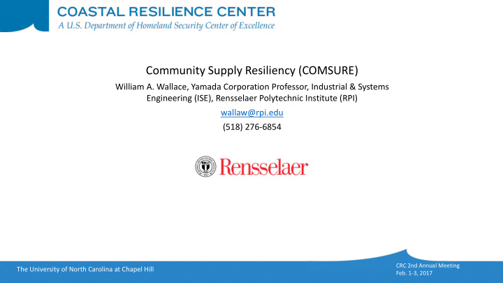 community supply resiliency comsure