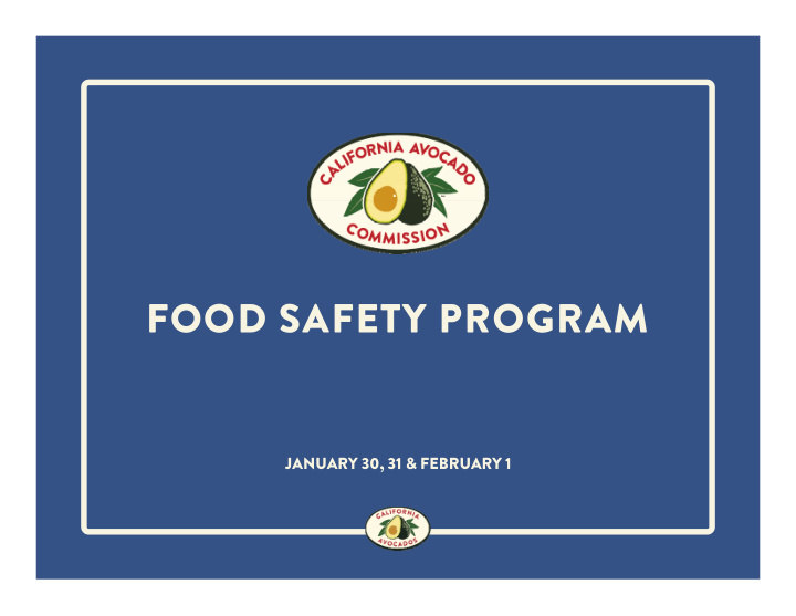 food safety program