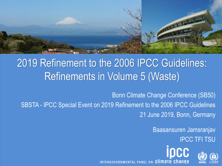 2019 refinement to the 2006 ipcc guidelines refinements