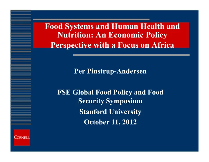 perspective with a focus on africa