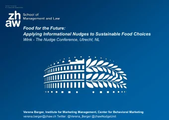 Food for the Future:  Applying Informational Nudges to Sustainable Food Choices  Wink - The Nudge