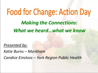 What we heardwhat we know  Presented by: Katie Burns  Markham Candice Einstoss  York