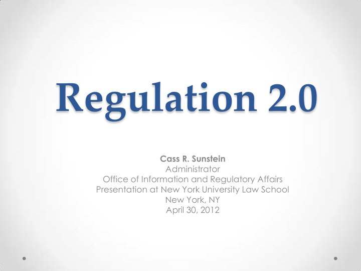 regulation 2 0
