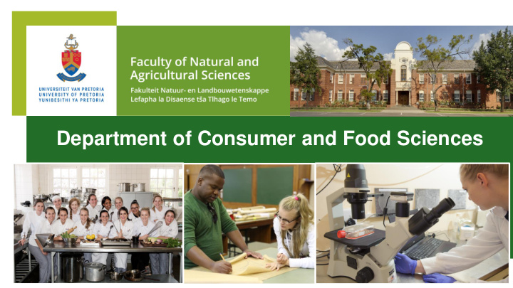 department of consumer and food sciences