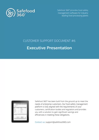 Safefood 360 is a food safety management software platform designed to allow your businesses