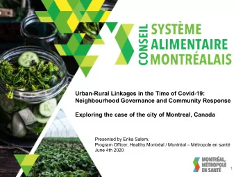 Urban-Rural Linkages in the Time of Covid-19:  Neighbourhood Governance and Community Response