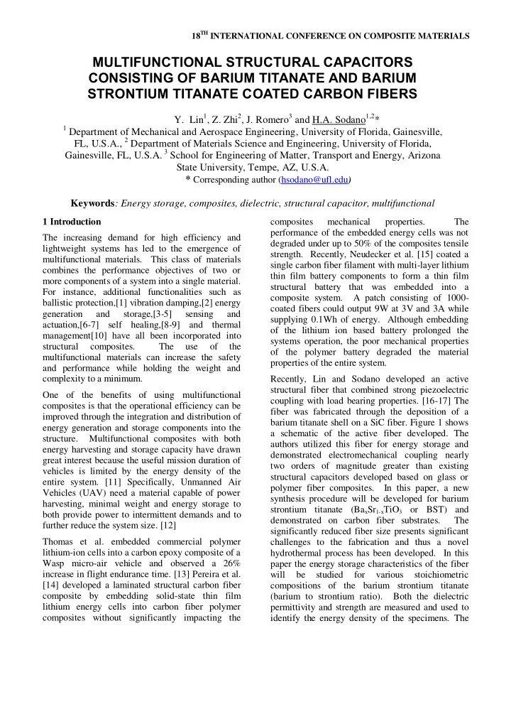 multifunctional structural capacitors