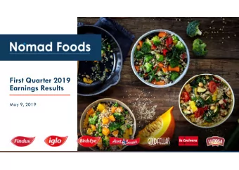 First Quarter 2019  Earnings Results  May 9, 2019  Disclaimer  This presentation has been prepared