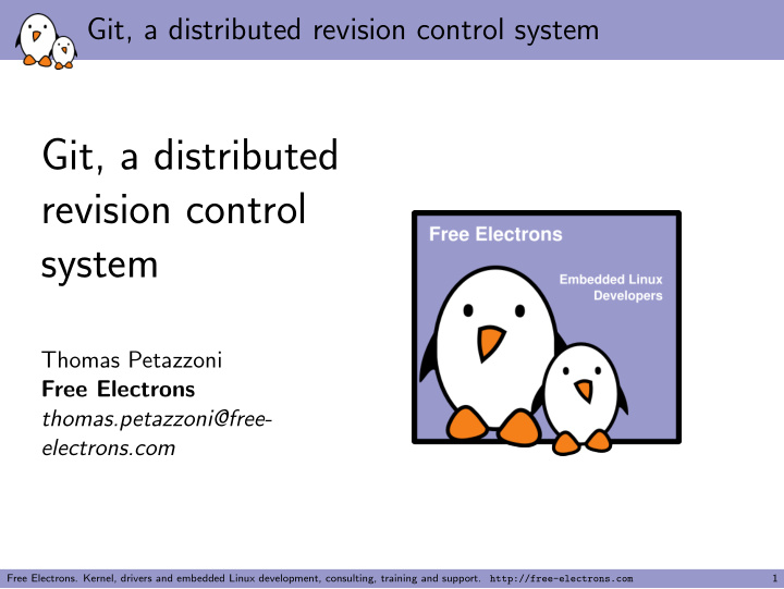 git a distributed revision control system