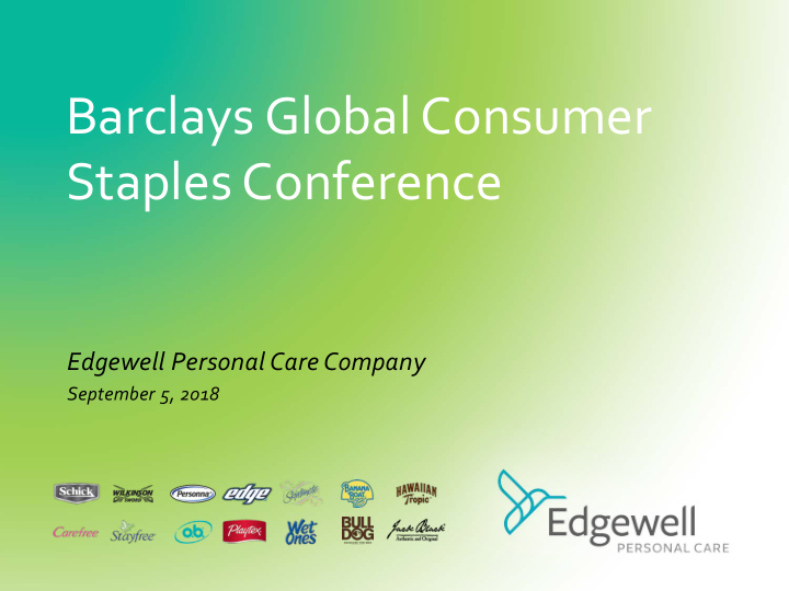 barclays global consumer staples conference