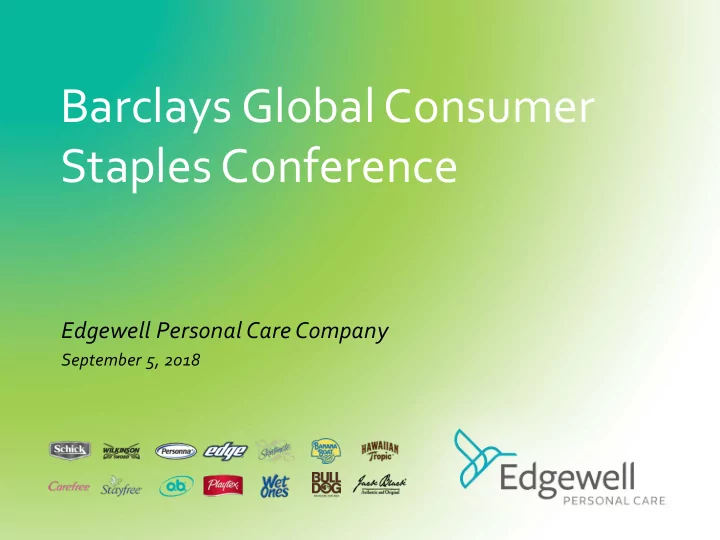 barclays global consumer staples conference