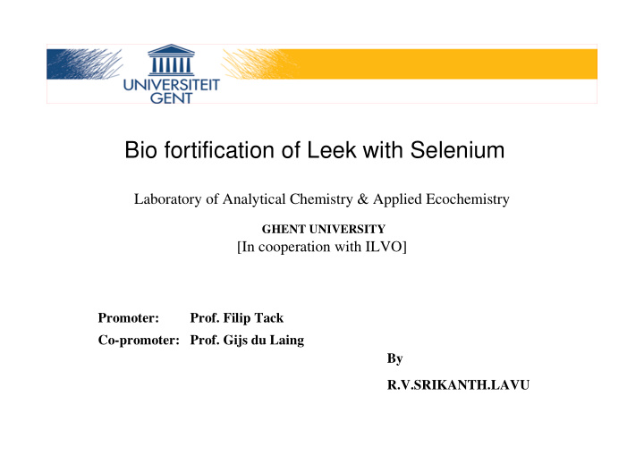 bio fortification of leek with selenium