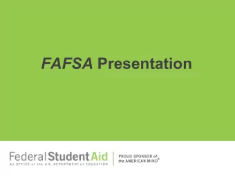FAFSA Presentation  Five Expenses to Consider  Average tuition and fees in 2015-16*  Public