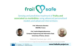 Sensing and predictive treatment of frailty and  associated co-morbidities using advanced