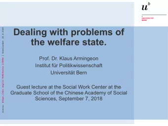 Dealing with problems of  source: https://doi.org/10.7892/boris.119954 | downloaded: 22.8.2020  the