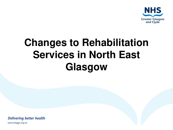 proposal reshape inpatient rehabilitation services in the