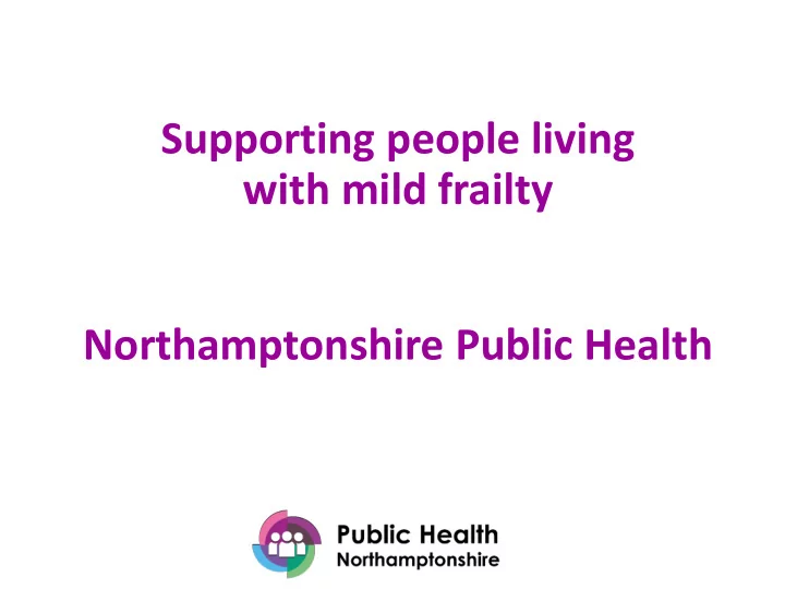 supporting people living