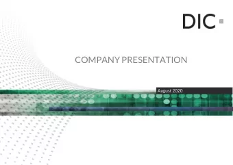 COMPANY PRESENTATION  August 2020  EXPERIENCED MANAGEMENT TEAM  Christ  stian Bock  Johannes  s v.