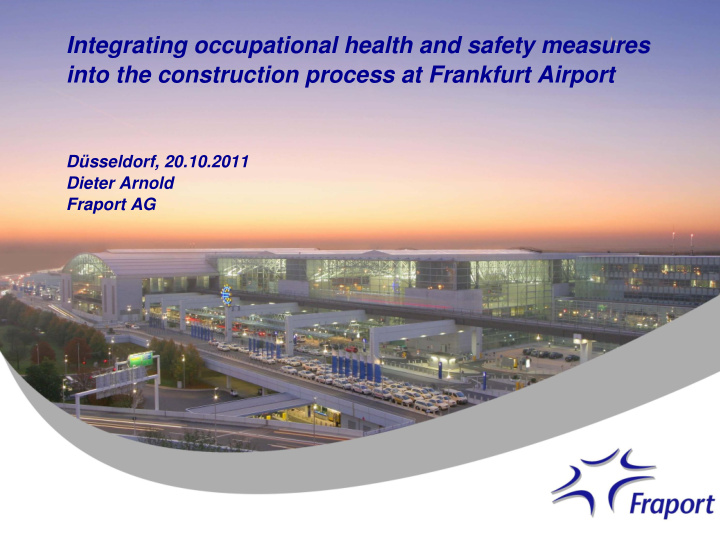 integrating occupational health and safety measures into