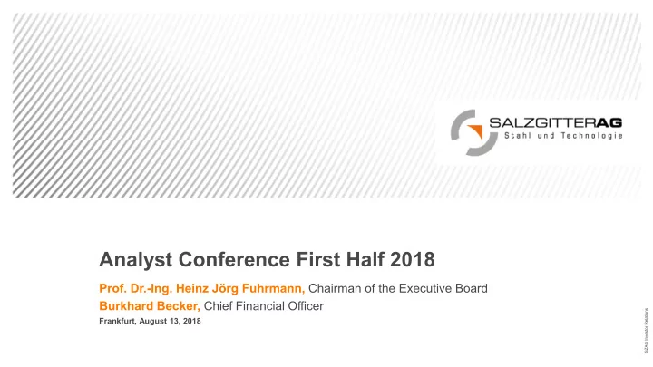 analyst conference first half 2018