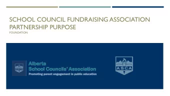 SCHOOL COUNCIL FUNDRAISING ASSOCIATION  PARTNERSHIP PURPOSE  FOUNDATION  INTRODUCTIONS  T