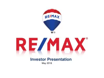 Investor Presentation  May 2018  Forward-Looking Statements and Preliminary  Financial Information