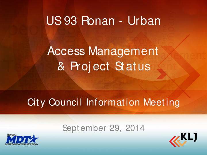 us 93 ronan urban access management proj ect status