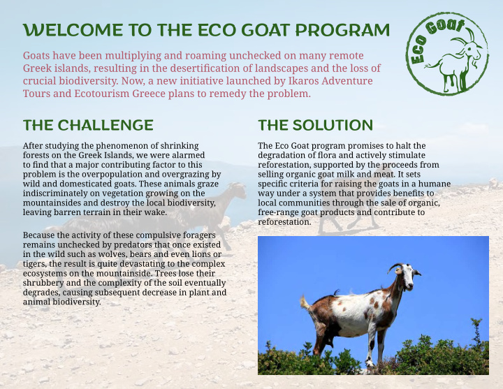 welcome to the eco goat program c goats have been