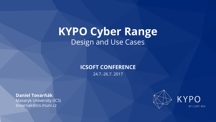 kypo cyber range