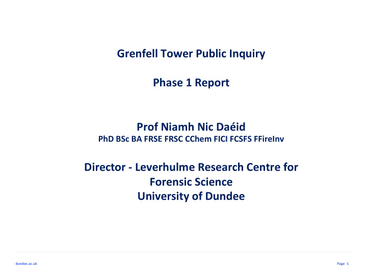 grenfell tower public inquiry phase 1 report prof niamh