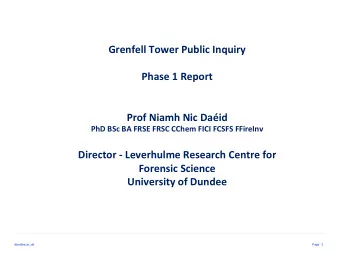 Grenfell  Tower  Public  Inquiry      Phase  1  Report        Prof