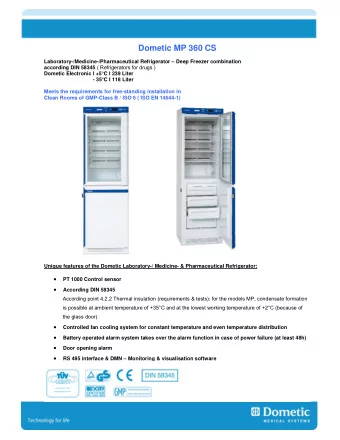 Dometic MP 360 CS  Laboratory-/Medicine-/Pharmaceutical Refrigerator  Deep Freezer combination