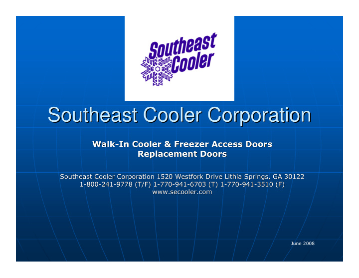 southeast cooler corporation southeast cooler corporation
