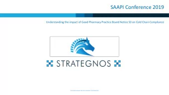 SAAPI Conference 2019  Understanding the impact of Good Pharmacy Practice Board Notice 50 on Cold