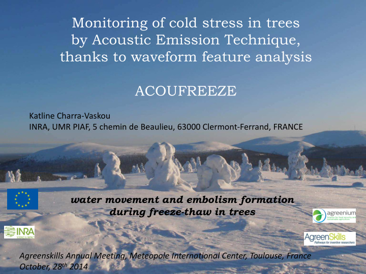monitoring of cold stress in trees by acoustic emission