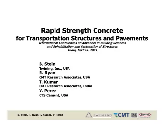 Rapid Strength Concrete  for Transportation Structures and Pavements  for Transportation Structures