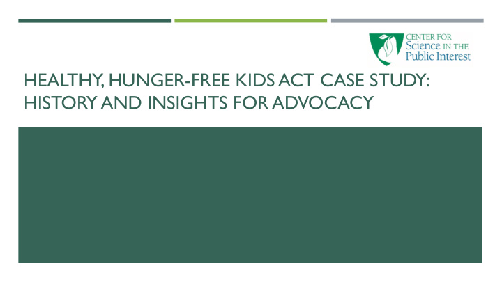 healthy hunger free kids act case study