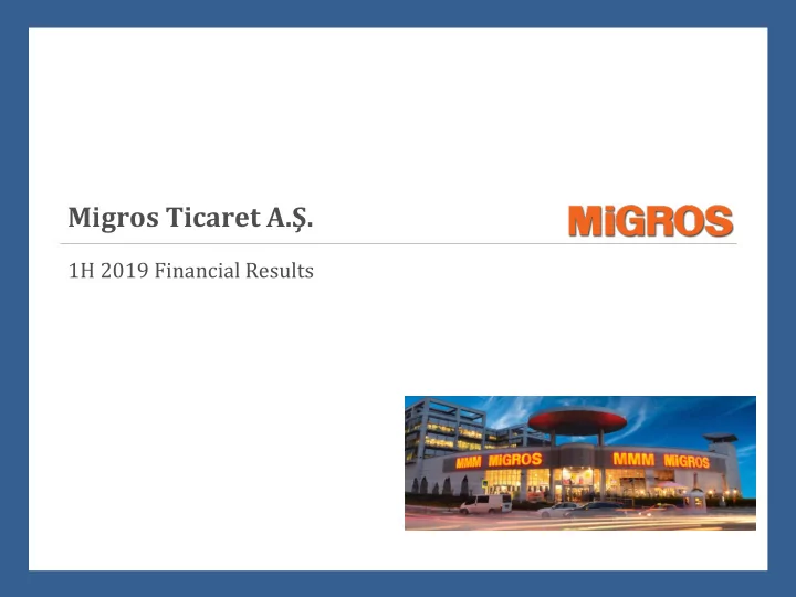 migros t icaret a