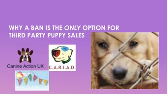 THIRD PARTY PUPPY SALES  WHAT IS COMMERCIAL THIRD PARTY PUPPY  SELLING?  Dogs (puppies)