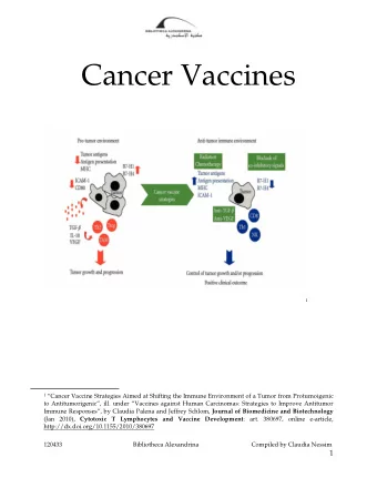 Cancer Vaccines 1