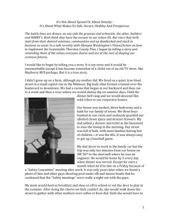 Its  Not  About  Sprawl  Or  About  Density:    Its  About  What