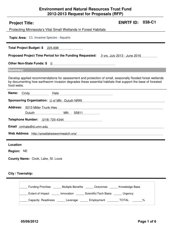 environment and natural resources trust fund 2012 2013